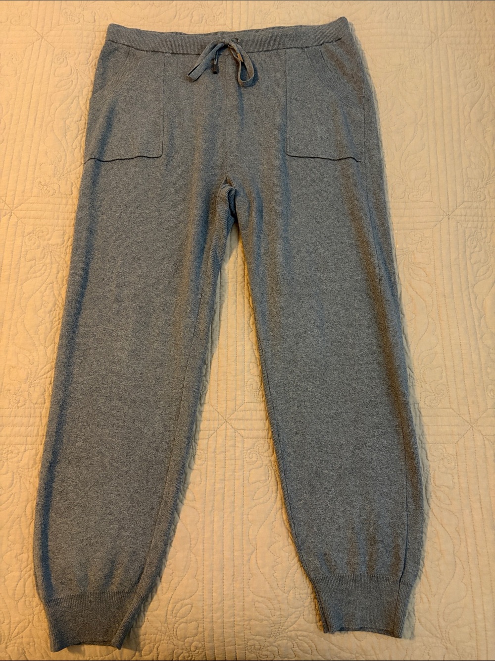 Chico's Heather Gray Knit Drawstring Joggers